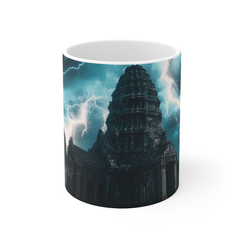 "Stormy Temple Digital Art Mug"