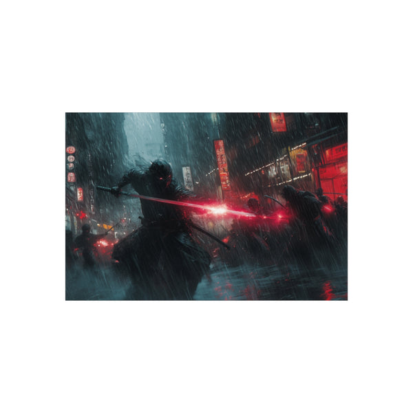 Street Samurai Clash Amidst Storm