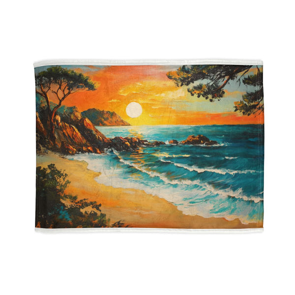 "Stunning Corsica Sunset Bed Cover"