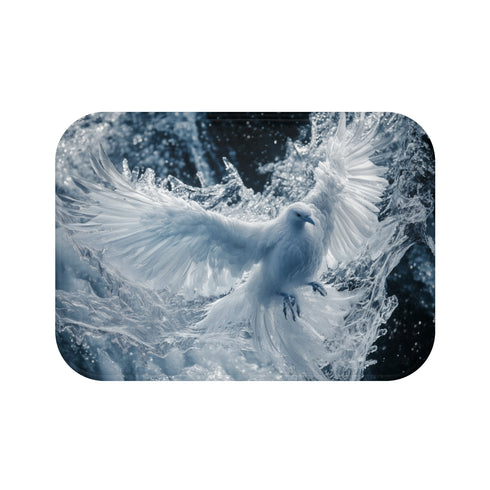 "Stunning Ice Phoenix Themed Bath Mat"