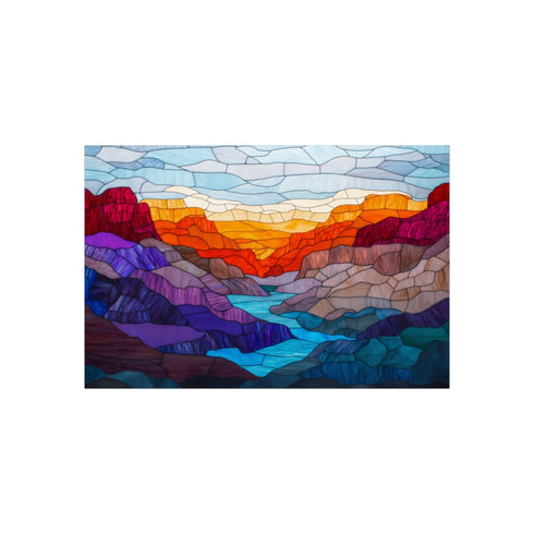 "Stunning Stained Glass Canyon Art"
