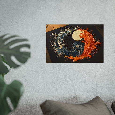Stylized Yin Yang Waves Fire