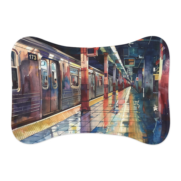 "Subway Watercolor Pet Mat: NYC Chic"