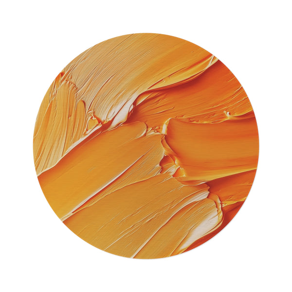 "Sunburst Orange Dream Circle Rug"