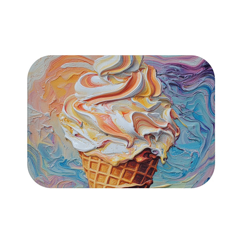 "Sundae Swirls Bath Mat: Sweet and Stylish Soak"
