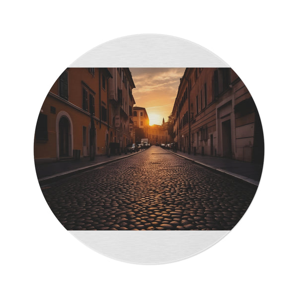"Sundown Streets Round Rug"