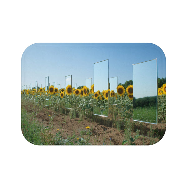 "Sunflower Field Bath Mat Design"
