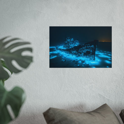 Sunken Ship Glows with Bioluminescence