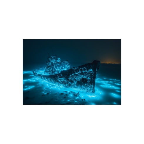 Sunken Ship Glows with Bioluminescence