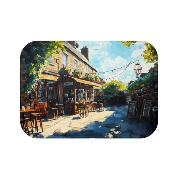 "Sunny English Pub Bath Mat: Cheers to Comfort"