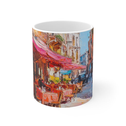"Sunny Venice Piazza Painting Mug"