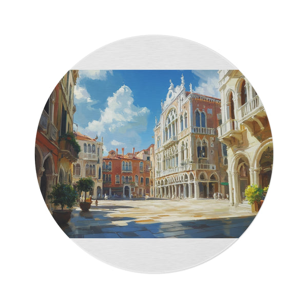 "Sunny Venice Square Round Rug"