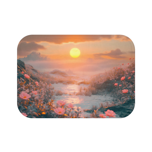 "Sunrise Serenity Bath Mat: Embrace Hope"
