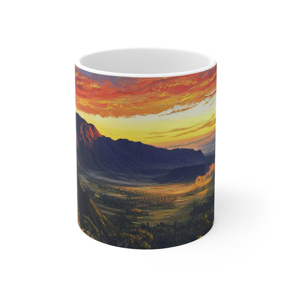 "Sunrise Serenity: Mt Bromo Coffee Mug"