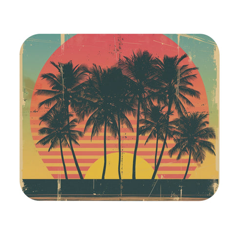 Sunset Palms Retro Mouse Pad