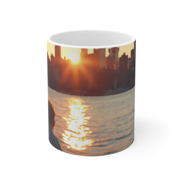 "Sunset Skyline Coffee Mug: New York Dreams"