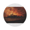 "Sunset Skyline Round Rug: NYC"