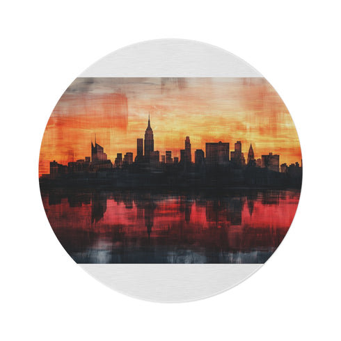 "Sunset Skyline Round Rug"