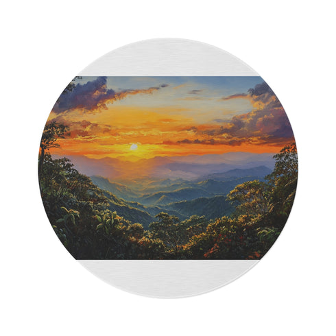 "Sunset Splendor Round Rug: Doi Inthanon"