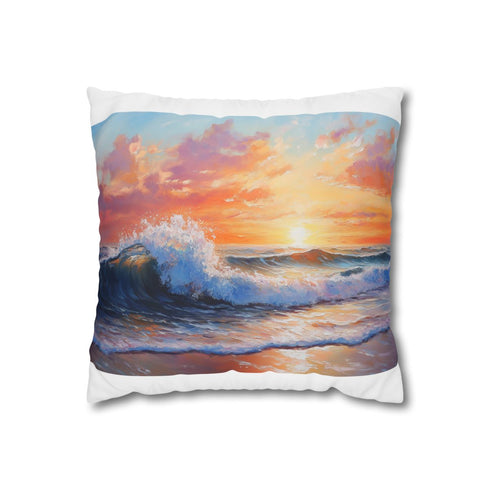 "Sunset Wave Beach Seascape Pillowcase"