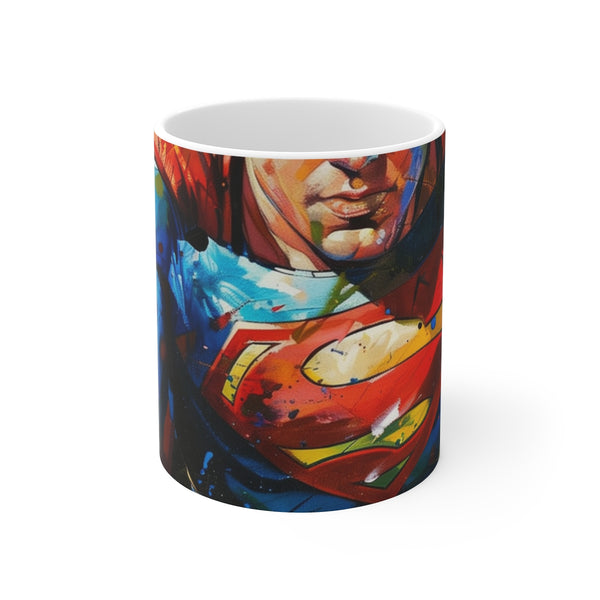 "Superman Hero Mug: Vibrant Painting"