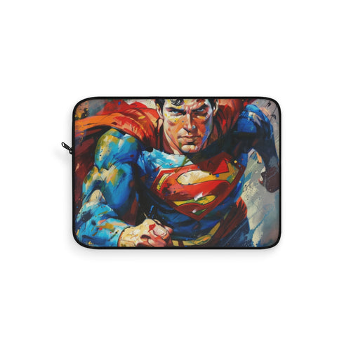 "Superman Painting Laptop Sleeve: Protection and Power!"