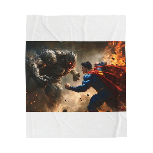 "Superman Showdown Plush Blanket: Cozy Up with the Man of Steel"