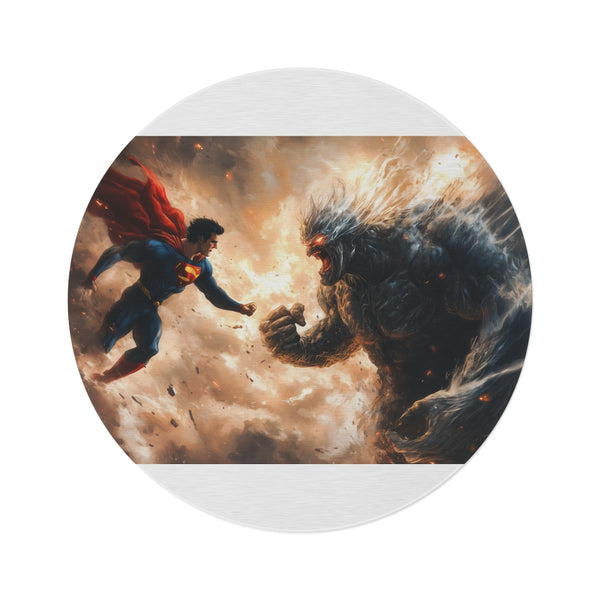 "Superman Showdown Round Rug: Justice!"