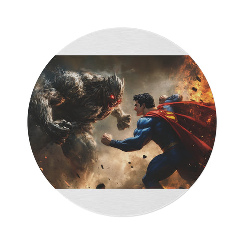 "Superman Showdown Round Rug"