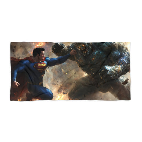"Superman vs Doomsday Beach Towel"