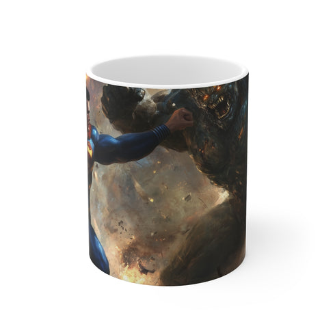 "Superman vs Doomsday Mug: Epic Showdown!"