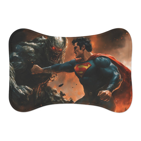 "Superman vs Doomsday Pet Mat: Ultimate Battle for Your Furry Friend!"