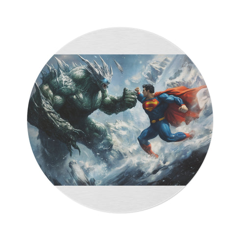 "Superman vs. Doomsday Round Rug"