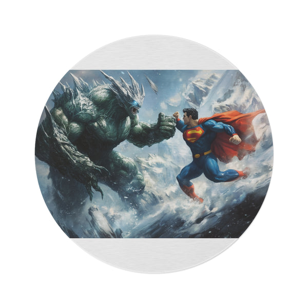 "Superman vs. Doomsday Round Rug"