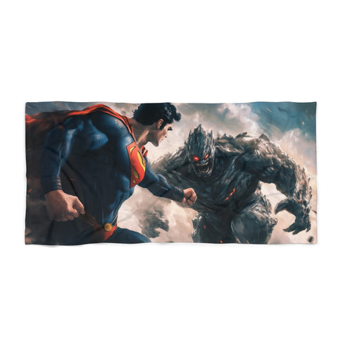 "Superman vs. Doomsday Towel: Epic Beach Battle"