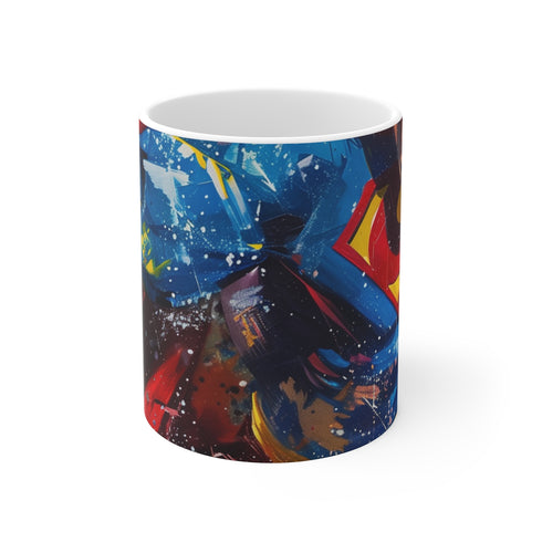 "Superman's Dynamic Mug Design"