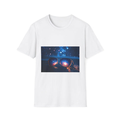 Supernova Reflecting in Sunglasses Graphic Unisex Softstyle T-Shirt - Front View