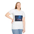 Supernova Reflecting in Sunglasses Graphic Unisex Softstyle T-Shirt - Model View