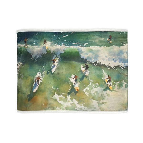 Surf Aerial Watercolor Bed Cover