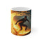 Surfer Riding Fiery Waves Mug