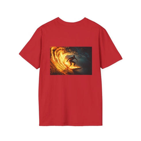 Surfer Riding Fiery Waves T-Shirt