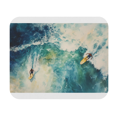 Surfing Aerial Watercolor Mouse Pad