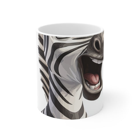 "Surprised Zebra Cartoon Coffee Mug"