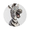 "Surprised Zebra Cartoon Round Rug"