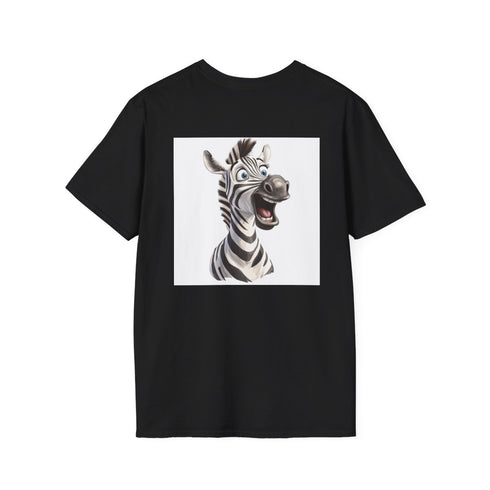 Surprised Zebra Tee: Quirky Cartoon