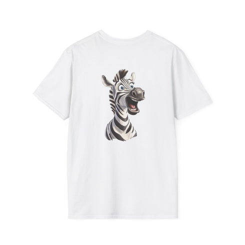 Surprised Zebra Tee: Quirky Cartoon
