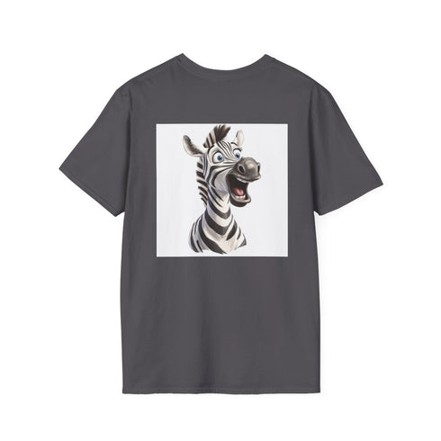 Surprised Zebra Tee: Quirky Cartoon