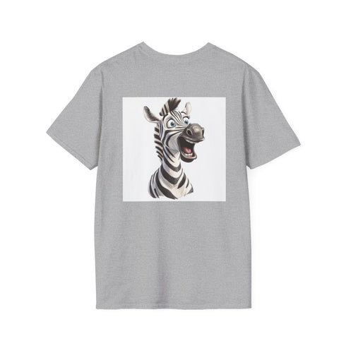 Surprised Zebra Tee: Quirky Cartoon