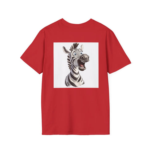 Surprised Zebra Tee: Quirky Cartoon