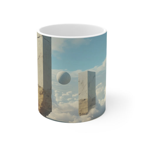 Surreal Dreamscape Levitating Objects Coffee Mug